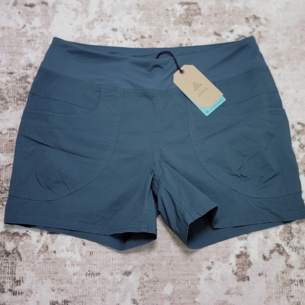 prAna Kanab Shorts Womens XL Deep Stellar Hiking Climbing Stretch Canvas NWT